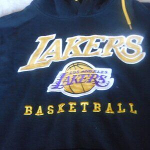 Los Angeles Lakers Basketball Embroidered Sweat Shirt Hoodie mens Size Large UNK